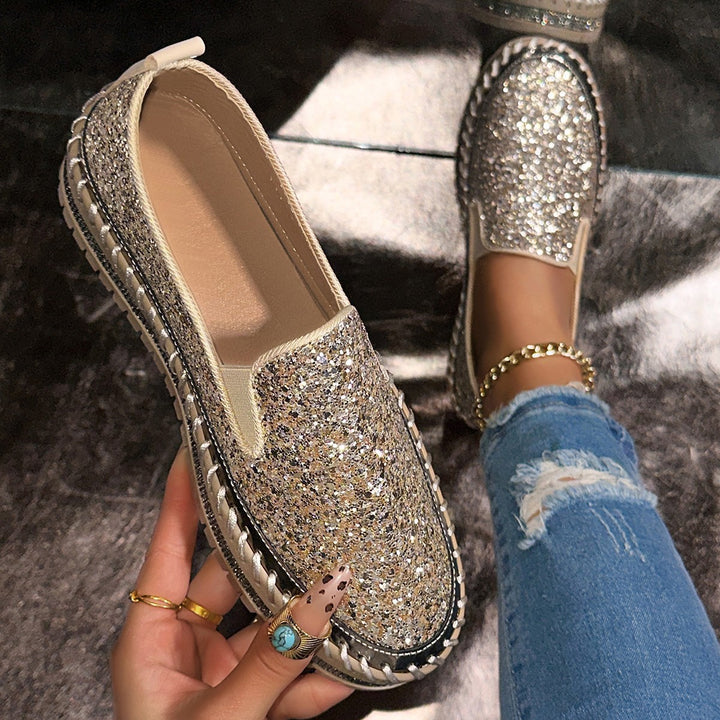 SUNKISSEDSTEP Women’s Sparkle Platform Slip-On Loafers