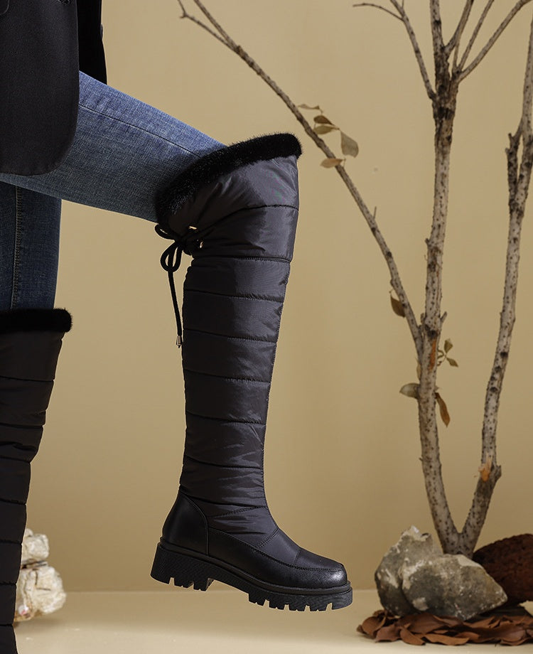 SUNKISSEDSTEP Women’s Fleece-Lined Waterproof Over-the-Knee Snow Boots