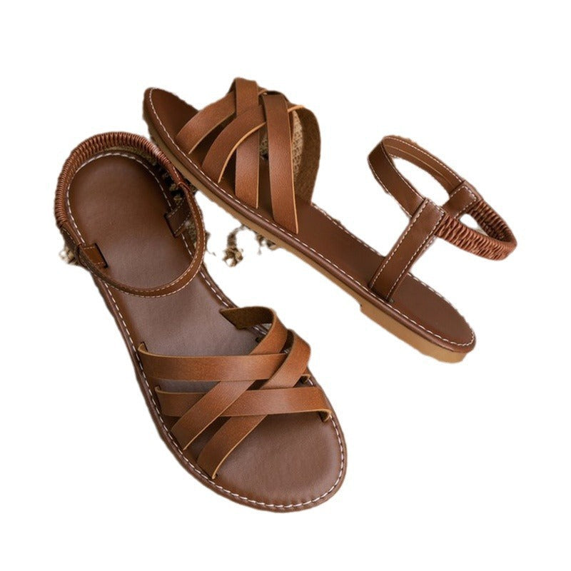 SUNKISSEDSTEP Women’s Elastic Back Strap Flat Sandals (US 6–9.5)