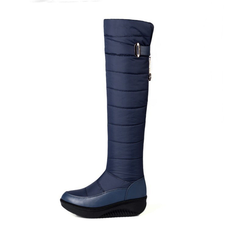 SUNKISSEDSTEP Women’s Buckle-Detail Waterproof Over-the-Knee Snow Boots