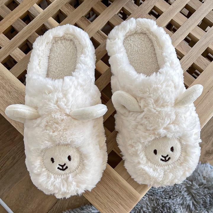 SUNKISSEDSTEP Unisex Cute Animal Plush Platform Slippers