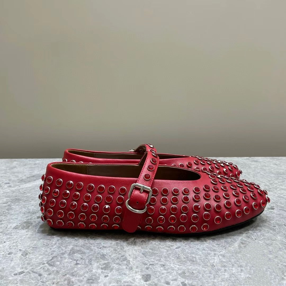 Rhinestone Mary Jane Flats