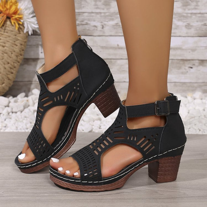 Cutout Wedge Sandals