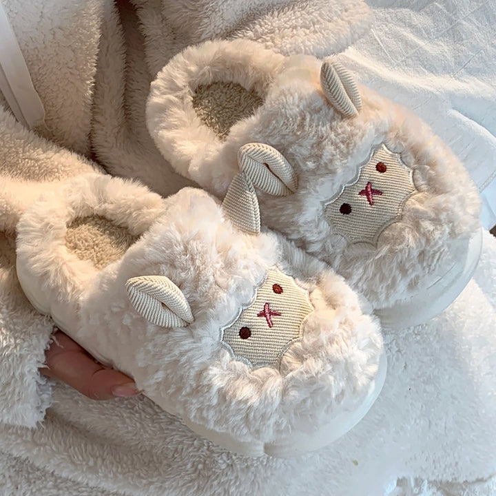 SUNKISSEDSTEP Women’s Cozy Sheep Plush Slippers