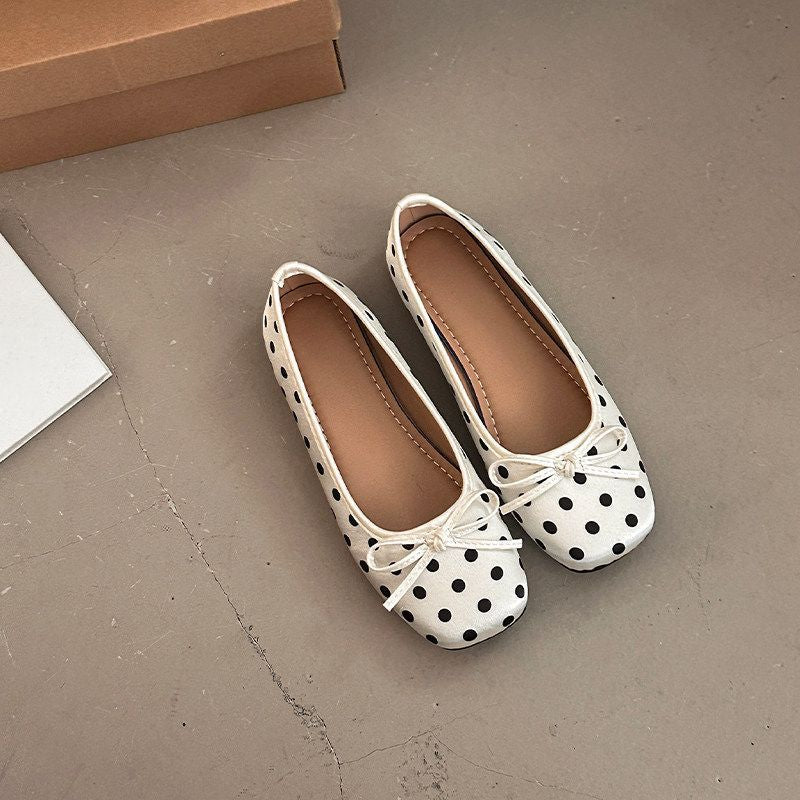 Chic Bow Polka Dot Mary Jane Flats