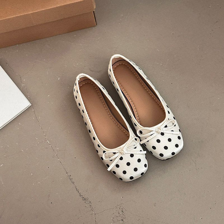 Chic Bow Polka Dot Mary Jane Flats