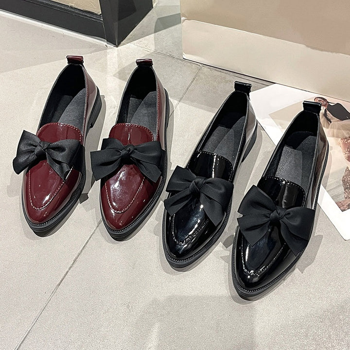 Bow Pointed Toe Loafers