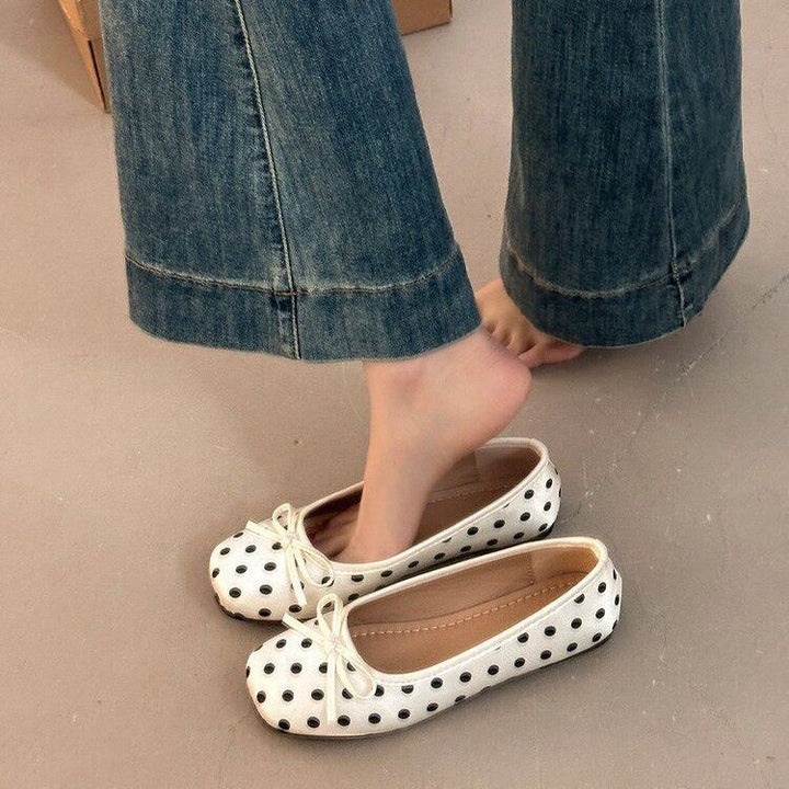 Chic Bow Polka Dot Mary Jane Flats