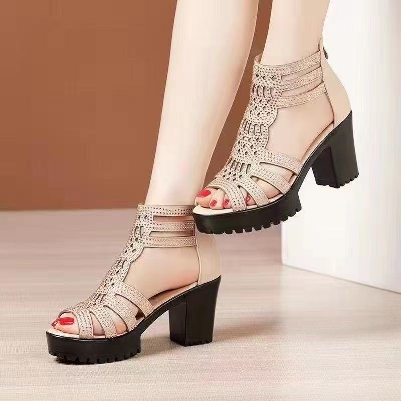 SUNKISSEDSTEP Women’s Verona Peep-Toe Platform Heeled Sandals (US 5.5–8.5)