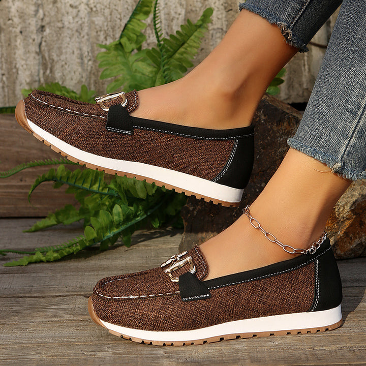 SUNKISSEDSTEP Women’s Chain Detail Platform Loafers