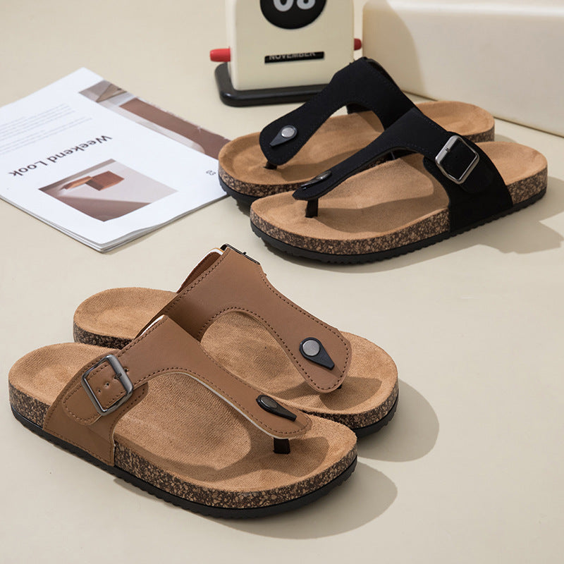 SUNKISSEDSTEP Women’s Coastal Cork Flip-Flop Sandals (US 7–10.5)