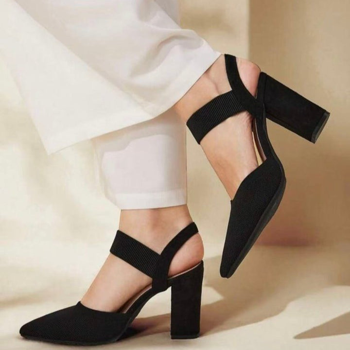 SUNKISSEDSTEP Women’s Sophia Pointed-Toe Block Heel Slingback Pumps (US 6–9.5)