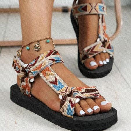 SUNKISSEDSTEP Women’s Printed Comfort Walking Sandals (US 6–9.5)