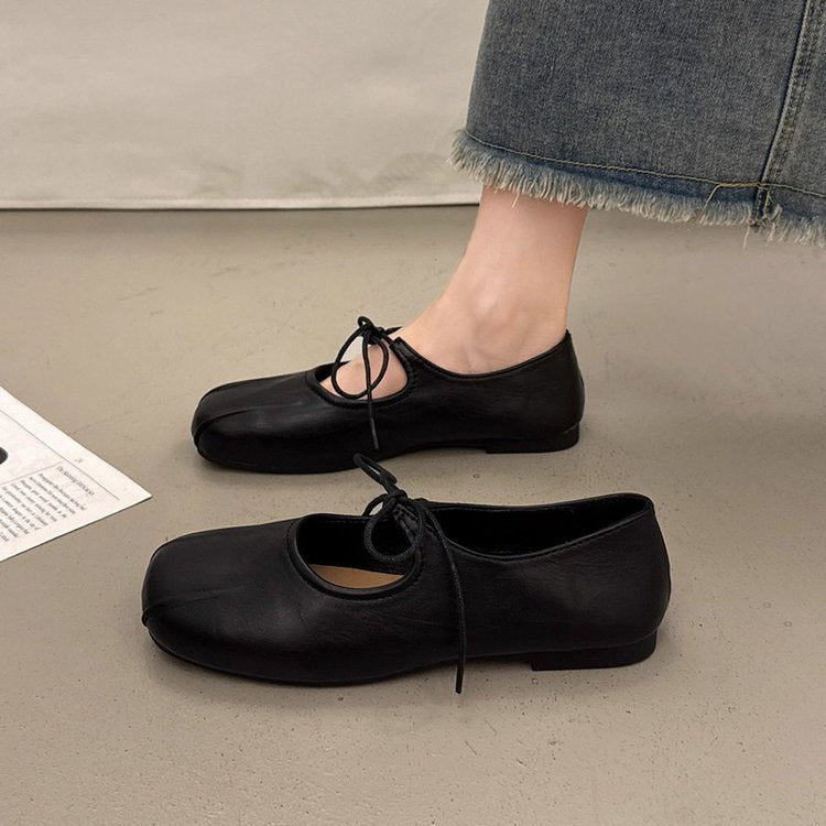 SUNKISSEDSTEP Women’s Tie Strap Ballet Mary Jane Flats