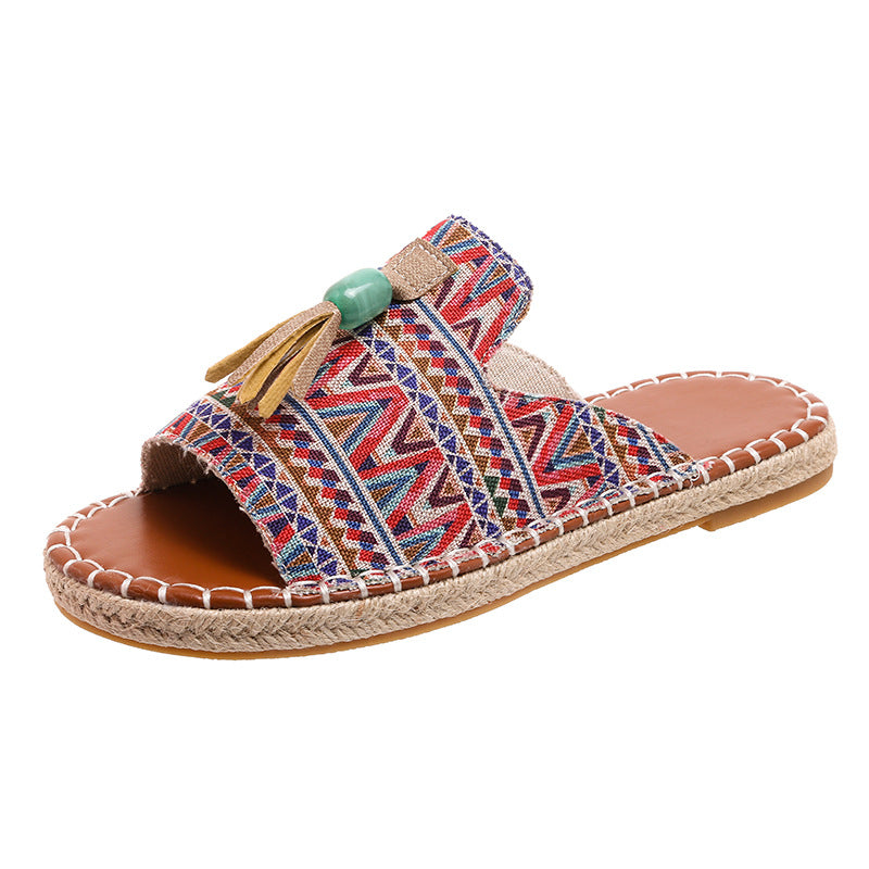 Bohemian Tassel Flat Sandals