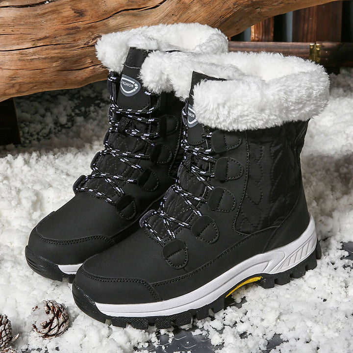 SUNKISSEDSTEP Women’s AlpinePlush Lace-Up Snow Boots