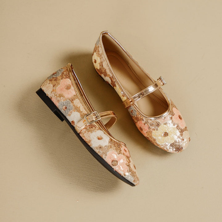 Pearl Sequin Mary Jane Flats