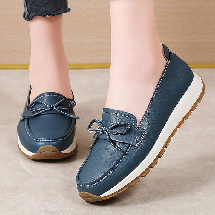 SUNKISSEDSTEP Women’s Bow Detail Slip-On Loafers