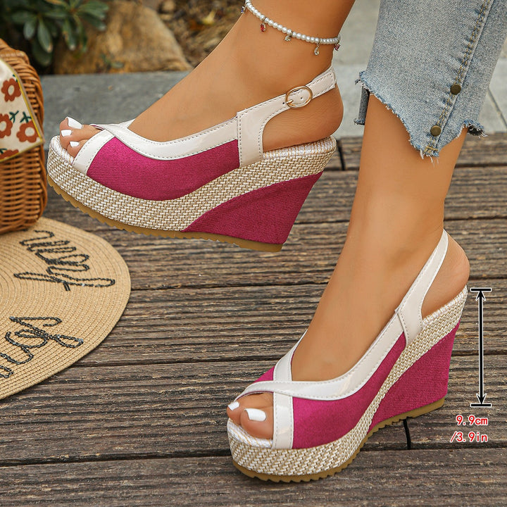 SUNKISSEDSTEP Women’s Color Block Wedge Platform Sandals
