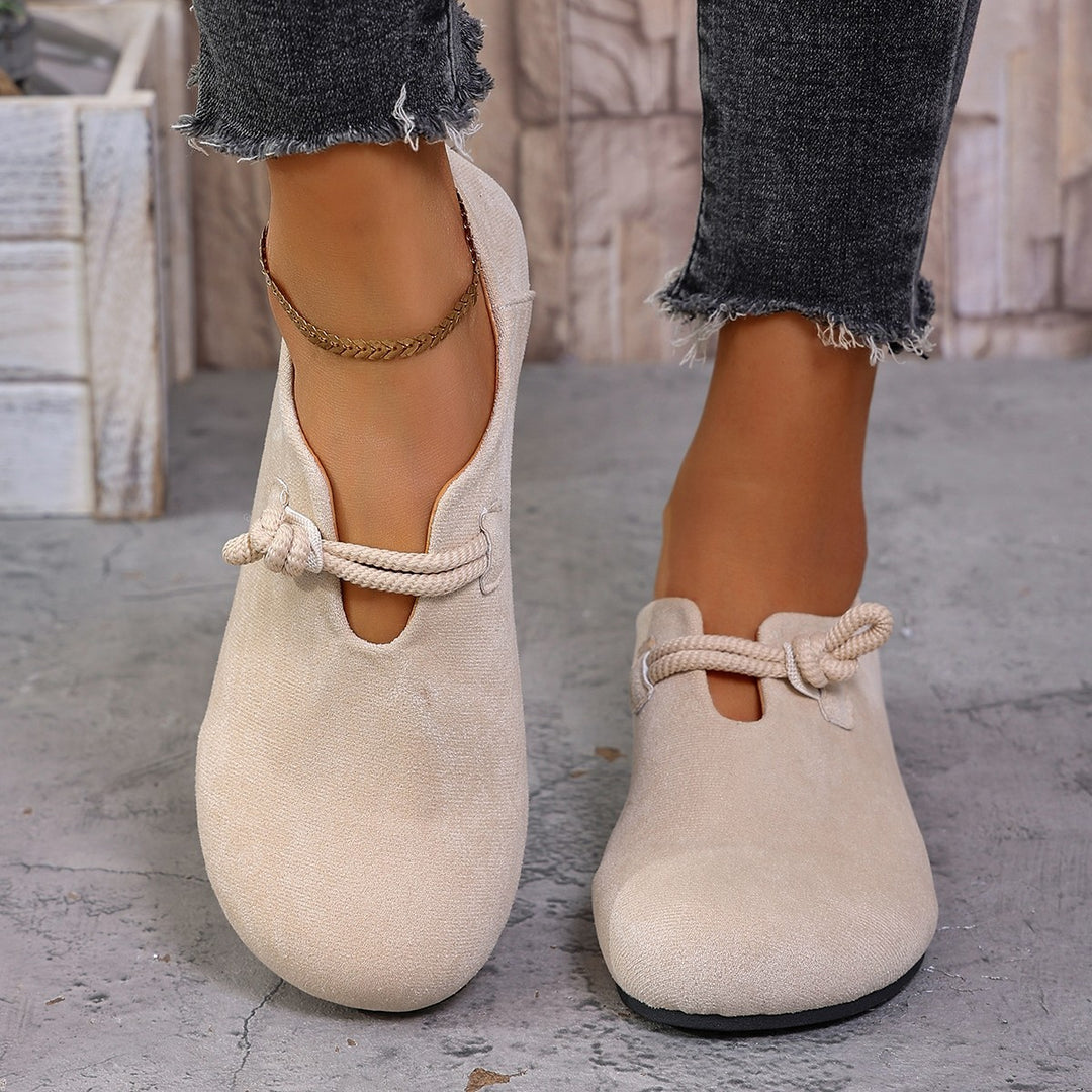Suede Lace-Up Flats