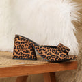 SUNKISSEDSTEP Women’s Leopard Bow Block Heel Sandals (US 6–9.5)