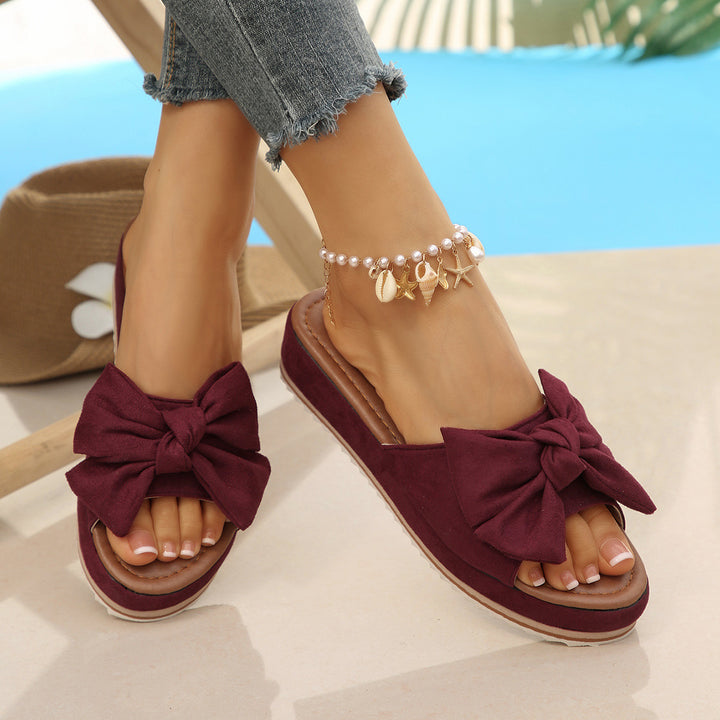SUNKISSEDSTEP Women’s Wedge Bow Slide Sandals (US 5.5–9.5)