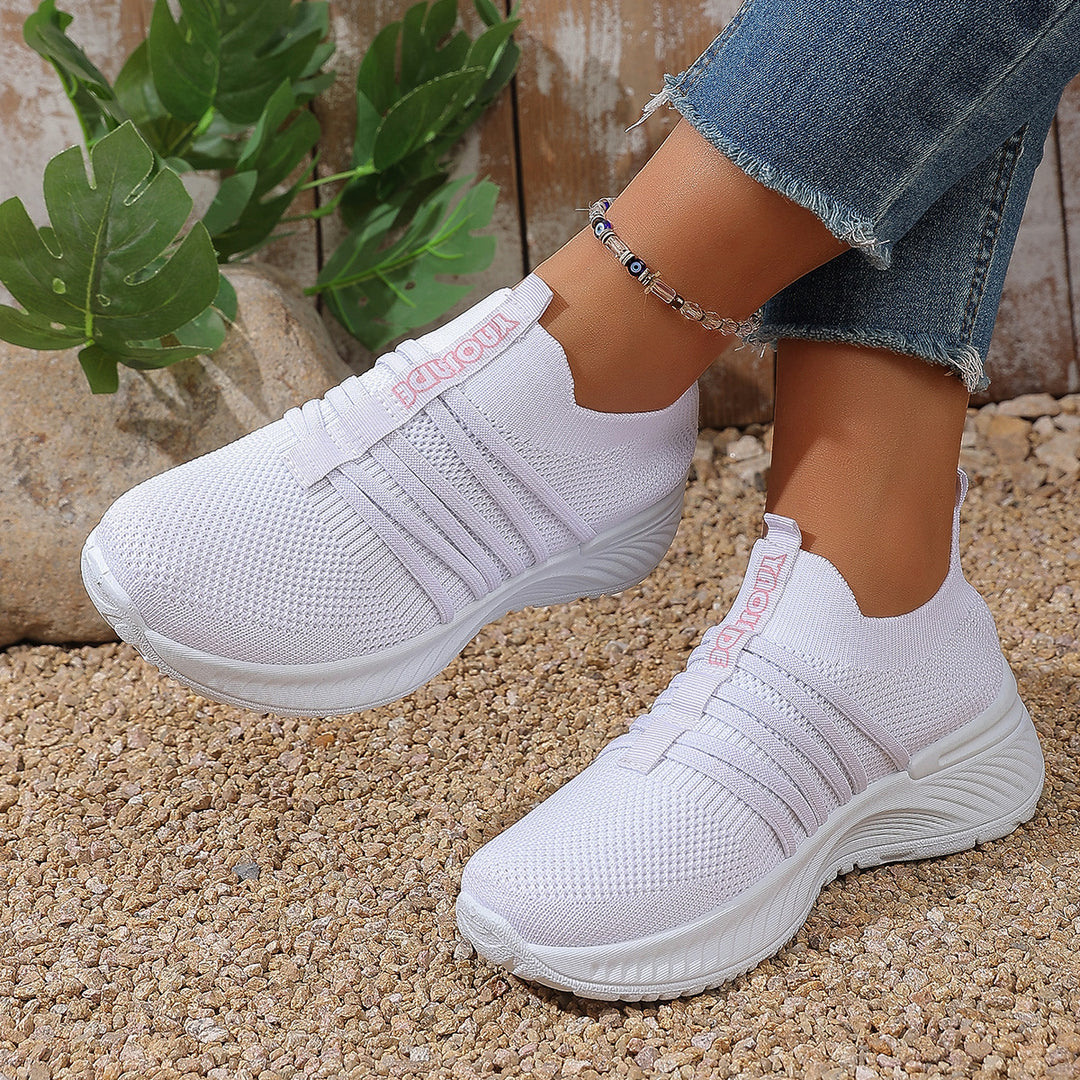 SUNKISSEDSTEP Women’s Multicolor Flyknit Slip-On Walking Sneakers