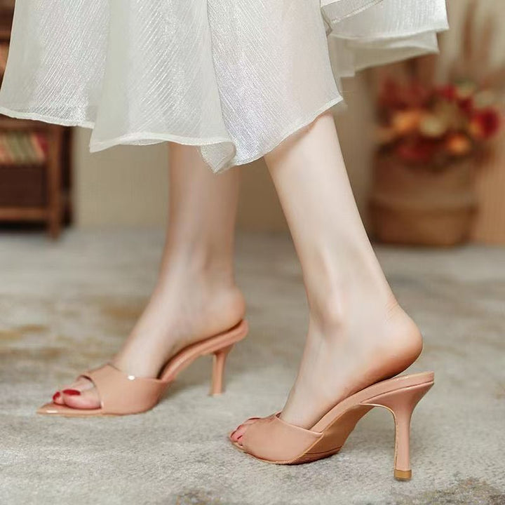 Patent Leather Pointed Toe Mules