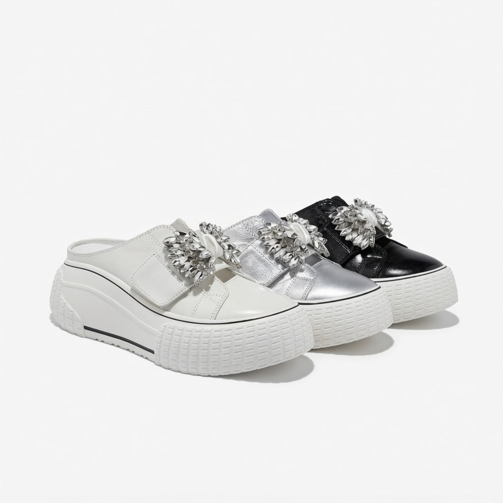 Crystal Platform Mule Clogs