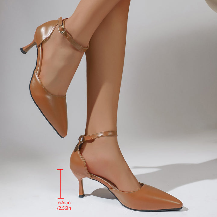 Pointed Toe Ankle Strap Heels