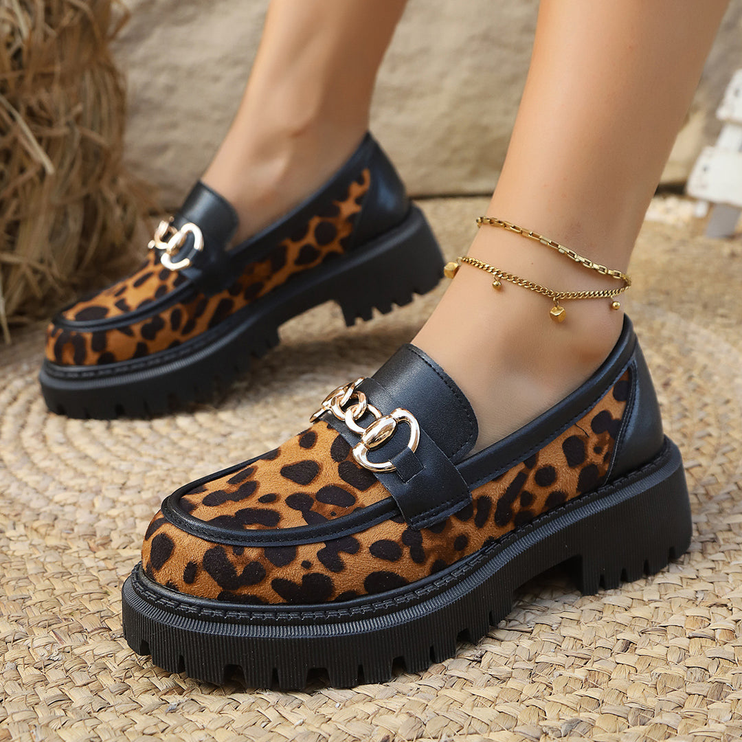 SUNKISSEDSTEP Women’s WildChain Platform Loafers