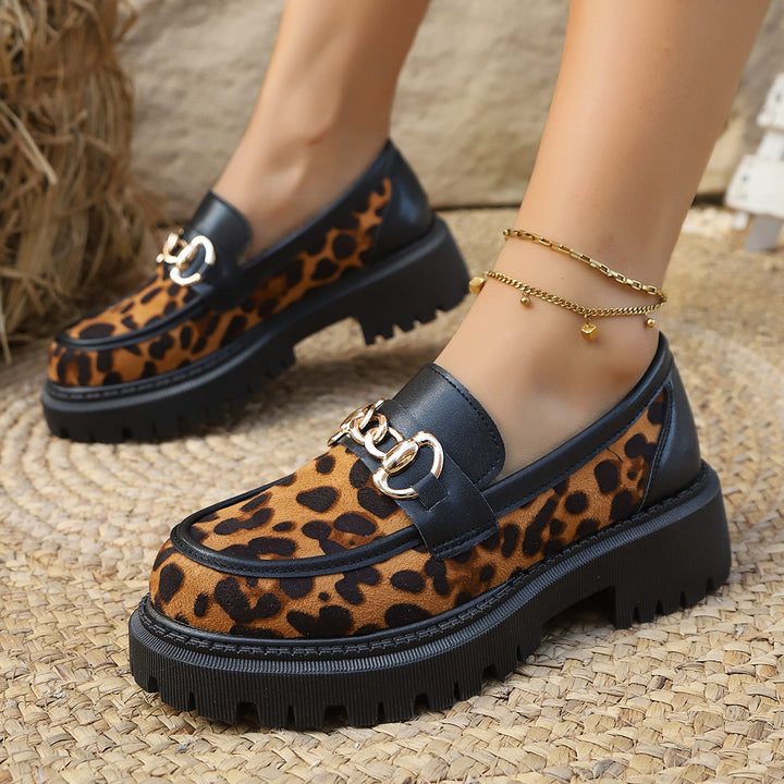SUNKISSEDSTEP Women’s WildChain Platform Loafers
