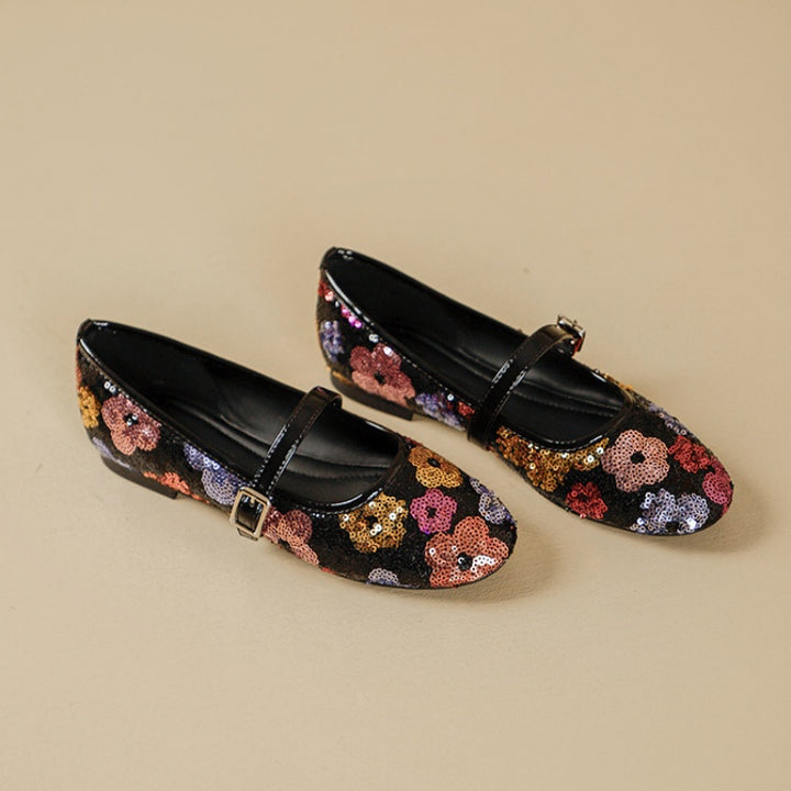 Pearl Sequin Mary Jane Flats
