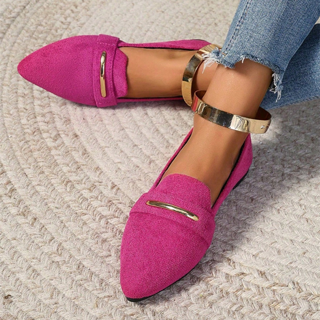 SUNKISSEDSTEP Women’s Suede Pointed Toe Loafer Flats