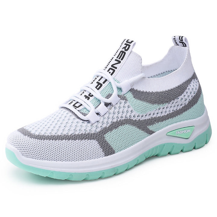 SUNKISSEDSTEP Women’s Breathable Knit Lace-Up Walking Shoes