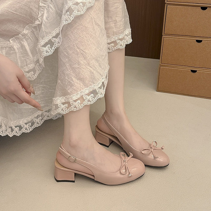 Sweet Bow Chunky Heel Sandals