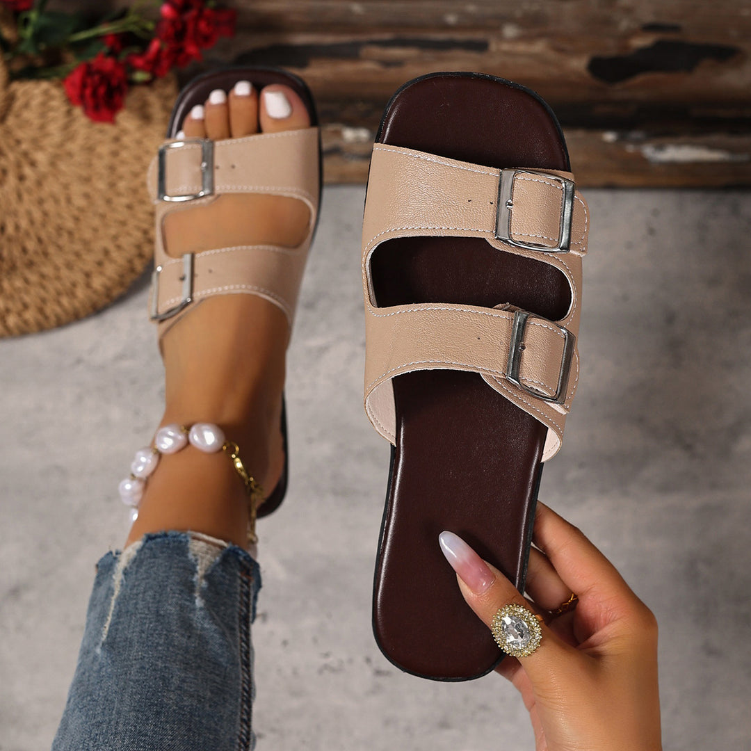 SUNKISSEDSTEP Women’s Minimalist Buckle Slide Sandals