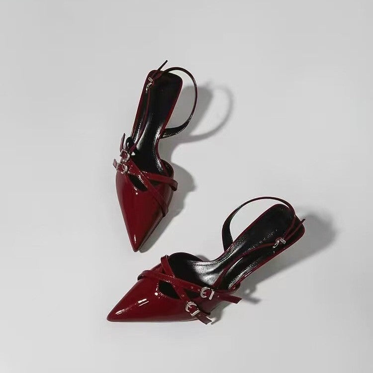 SUNKISSEDSTEP Women’s Celeste Pointed-Toe Slingback Heels (US 5.5–9.5)