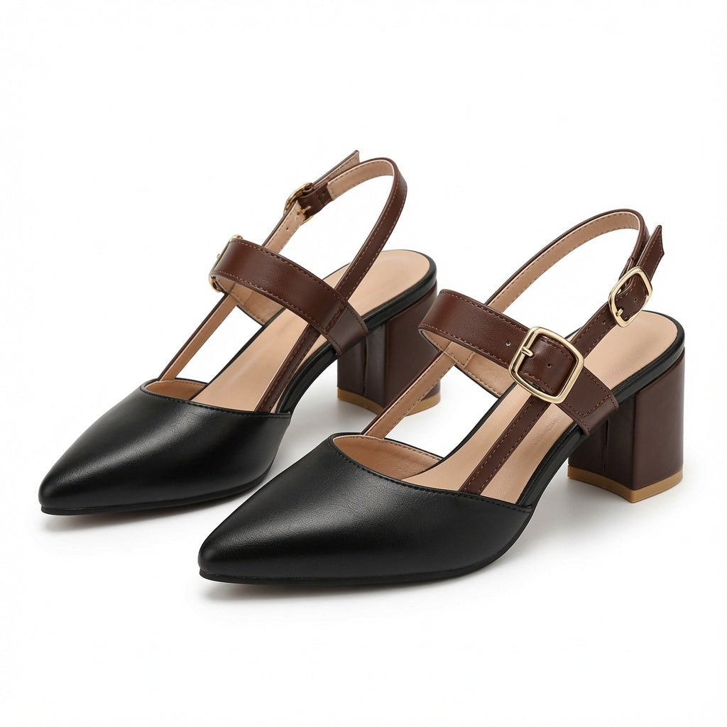 Pointed Toe Slingback Heels