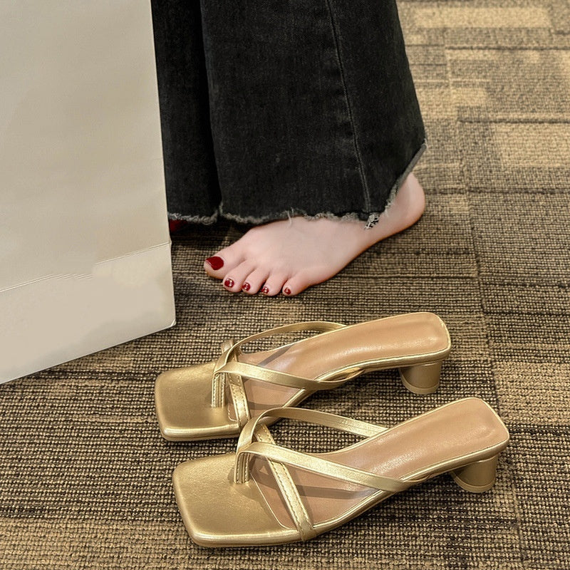 SUNKISSEDSTEP Women’s Élise Toe-Ring Block Heel Slides (US 5–8)