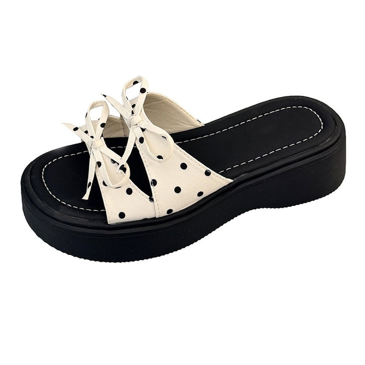 SUNKISSEDSTEP Women’s Bow Platform Slide Sandals