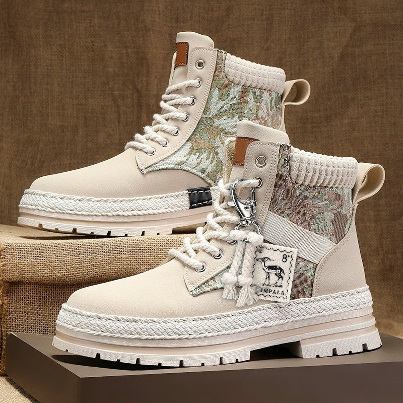 SUNKISSEDSTEP Men’s High-Top Lace-Up Winter Work Boots