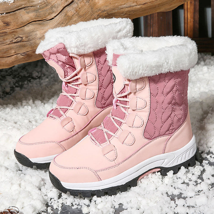 SUNKISSEDSTEP Women’s AlpinePlush Lace-Up Snow Boots