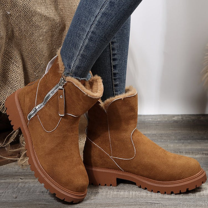 SUNKISSEDSTEP Women’s Plush-Lined Suede Ankle Snow Boots