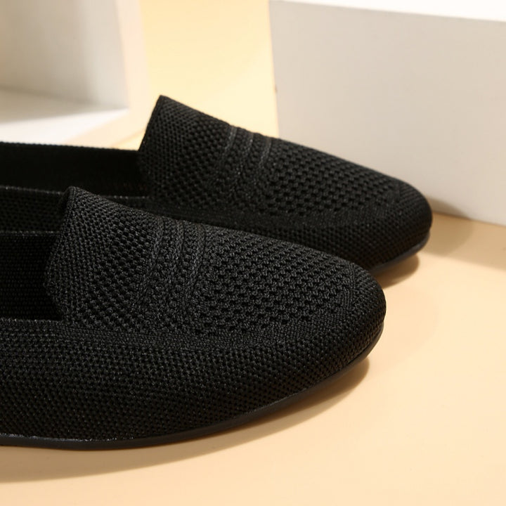 Breathable Knit Slip-On Flats