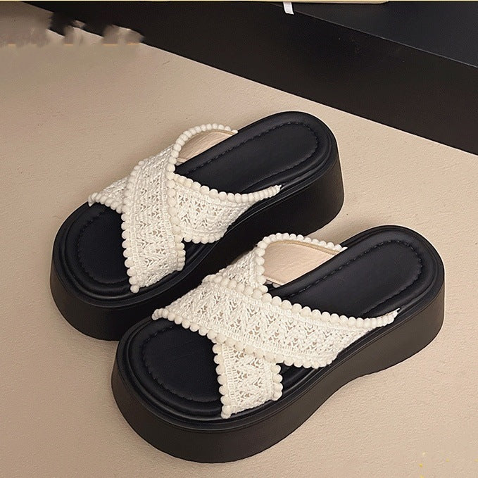 Boho Cross-Strap Platform Sandals