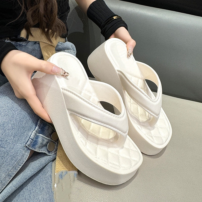 Quilted Platform Flip-Flop Sandals