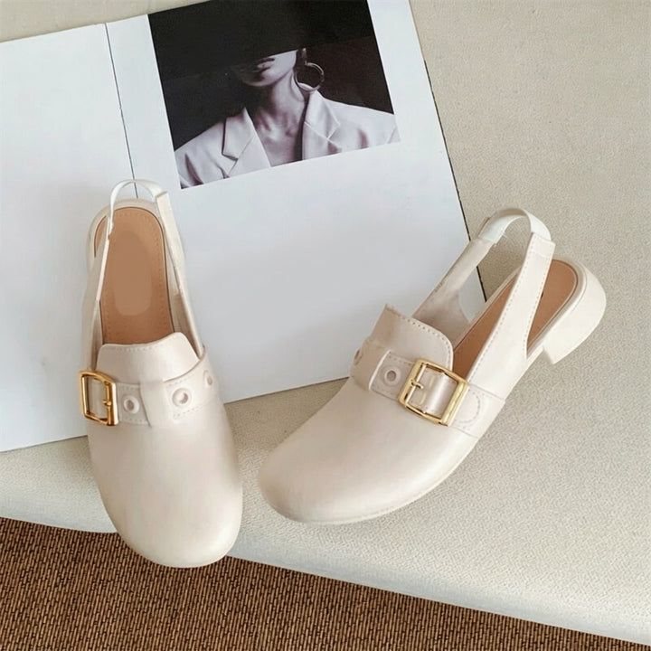 Elegant Buckle Back-Strap Flats