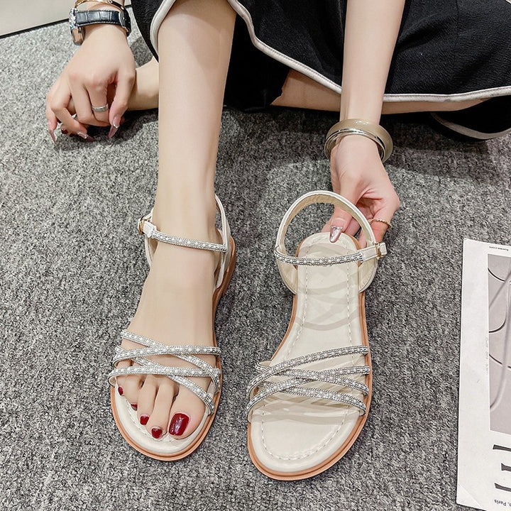 Rhinestone Platform Strap Sandals