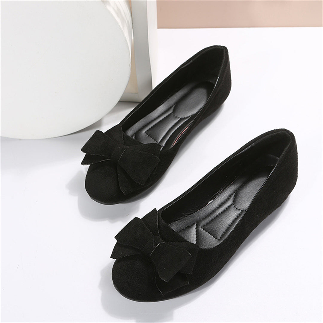 Suede Bow Soft Sole Flats